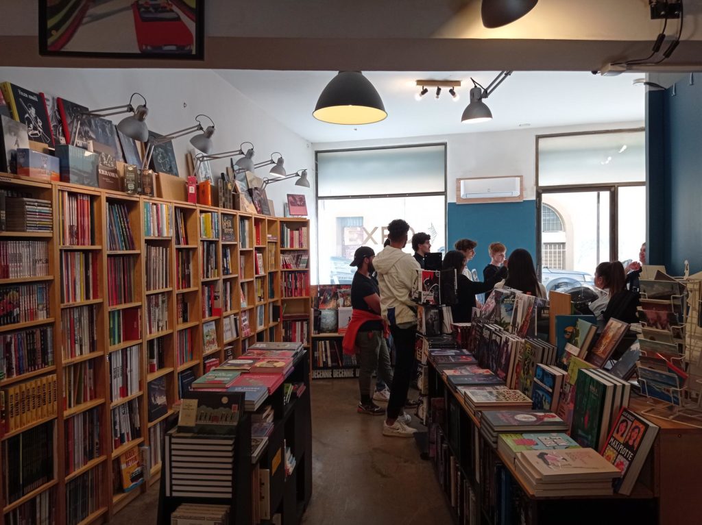 Visite d'une librairie de BD